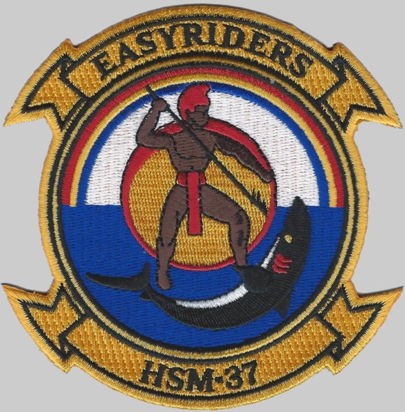 hsm-37 easyriders insignia crest patch badge helicopter maritime strike squadron us navy 03p