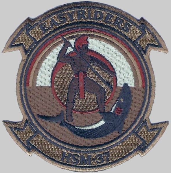 hsm-37 easyriders insignia crest patch badge helicopter maritime strike squadron us navy 04p