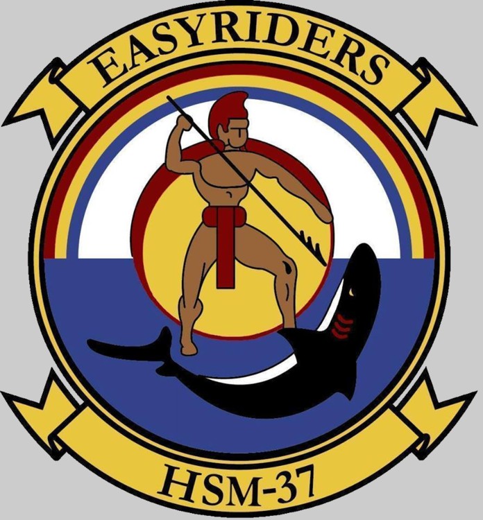 hsm-37 easyriders insignia crest patch badge helicopter maritime strike squ...