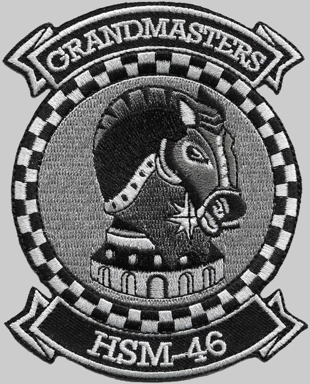 hsm-46 grandmasters insignia crest patch badge helicopter maritime strike squadron 02p