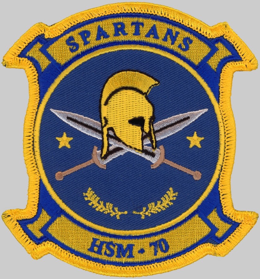 hsm-70 spartans insignia crest patch badge helicopter maritime strike squadron mh-60r seahawk 02p