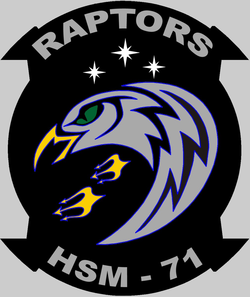 hsm-71 raptors insignia crest patch badge helicopter maritime strike squadron mh-60r seahawk nasni 02x