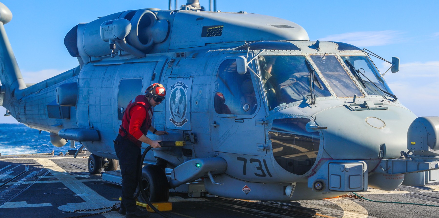 hsm-79 griffins helicopter maritime strike squadron mh-60r seahawk uss bulkeley 63