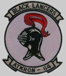 va-64 black lancers insignia crest patch badge attack squadron atkron us navy