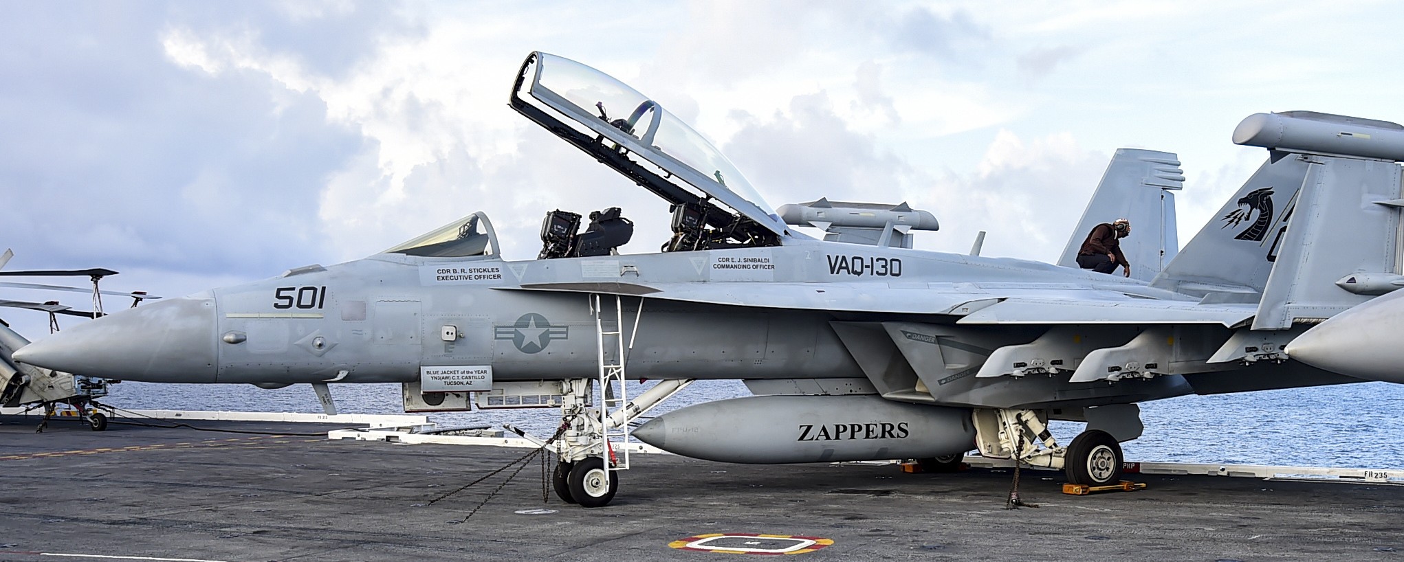 vaq-130 zappers electronic attack squadron vaqron us navy boeing ea-18g growler aircraft carrier air wing cvw-3 uss dwight d. eisenhower cvn-69 109