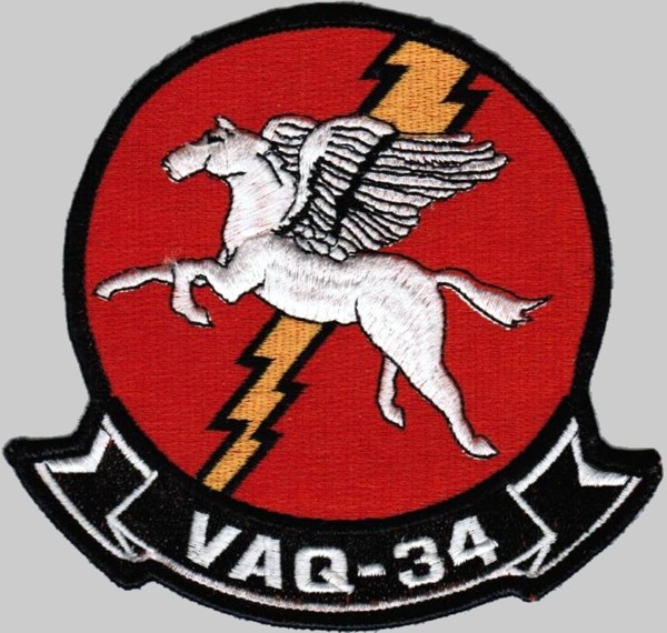 vaq-34 electric horsemen insignia crest patch badge tactical electronic warfare squadron us navy 04p