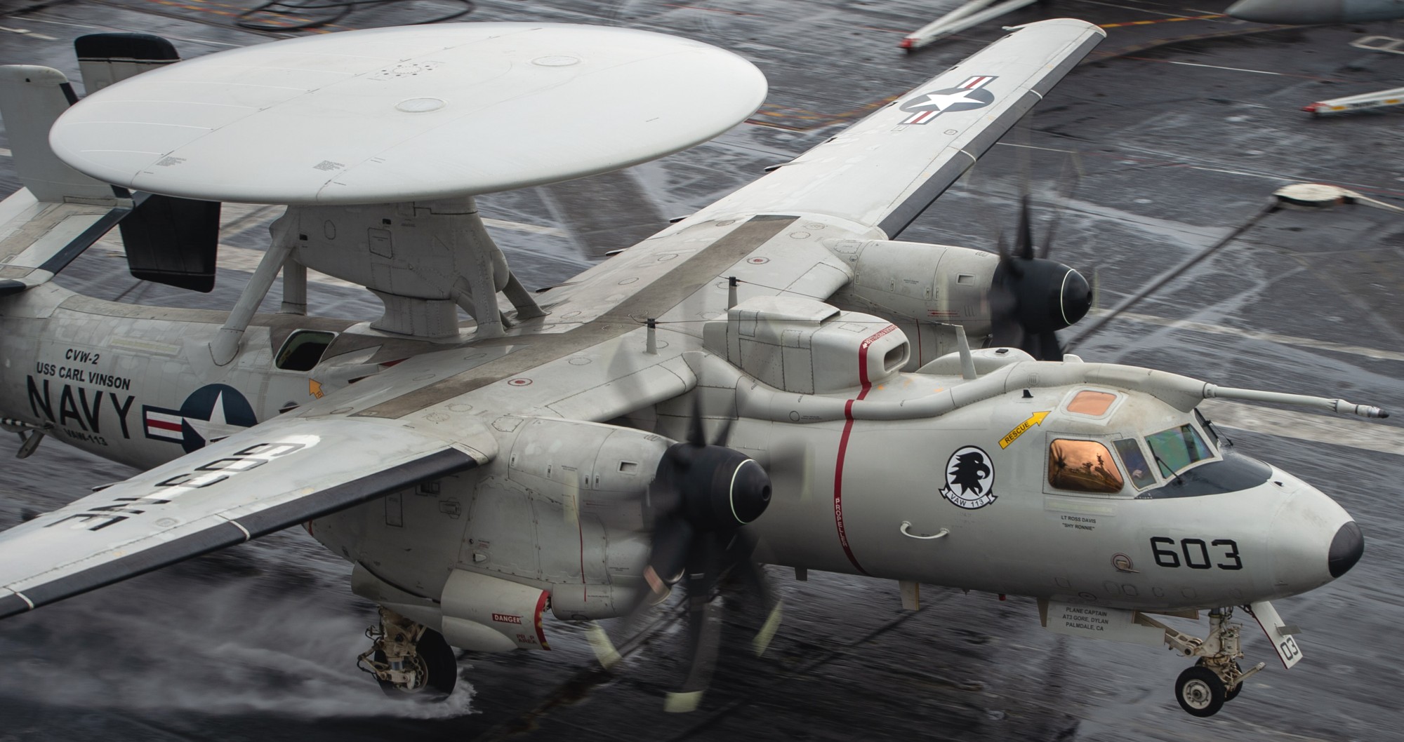 vaw-113 black eagles airborne command control squadron e-2d advanced hawkeye cvw-2 cvn-70 uss carl vinson 155