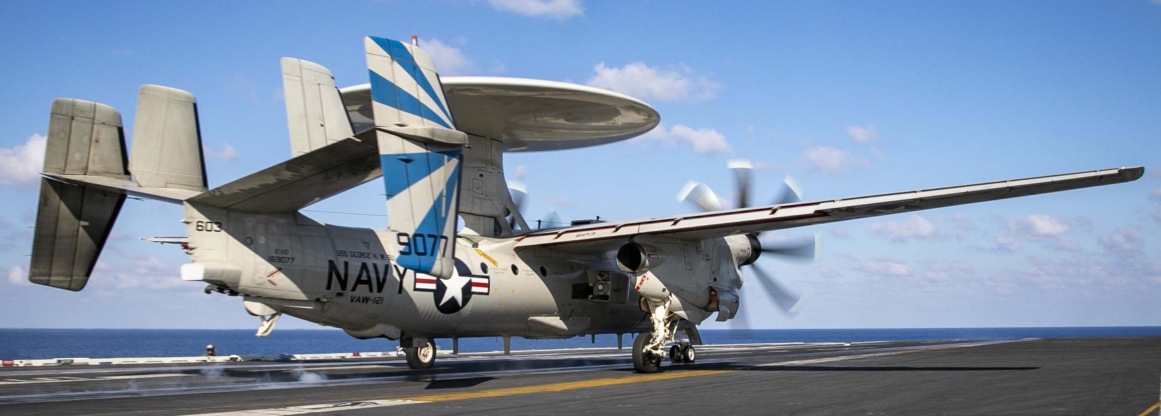 vaw-121 bluetails airborne command control squadron e-2d advanced hawkeye cvw-7 cvn-77 uss george h. w. bush 2023 163