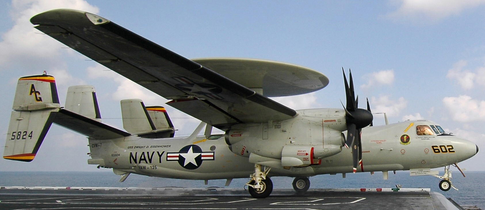 vaw-125 tigertails carrier airborne early warning squadron e-2c hawkeye cvw-7 cvn-69 uss dwight d. eisenhower 32