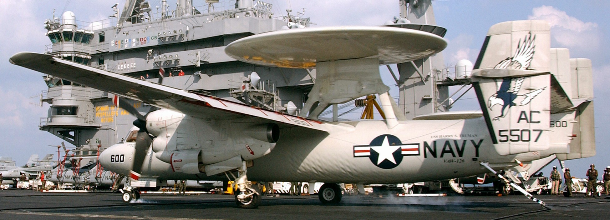 vaw-126 seahawks carrier airborne early warning squadron e-2c hawkeye cvw-3 cvn-75 uss harry s. truman 32