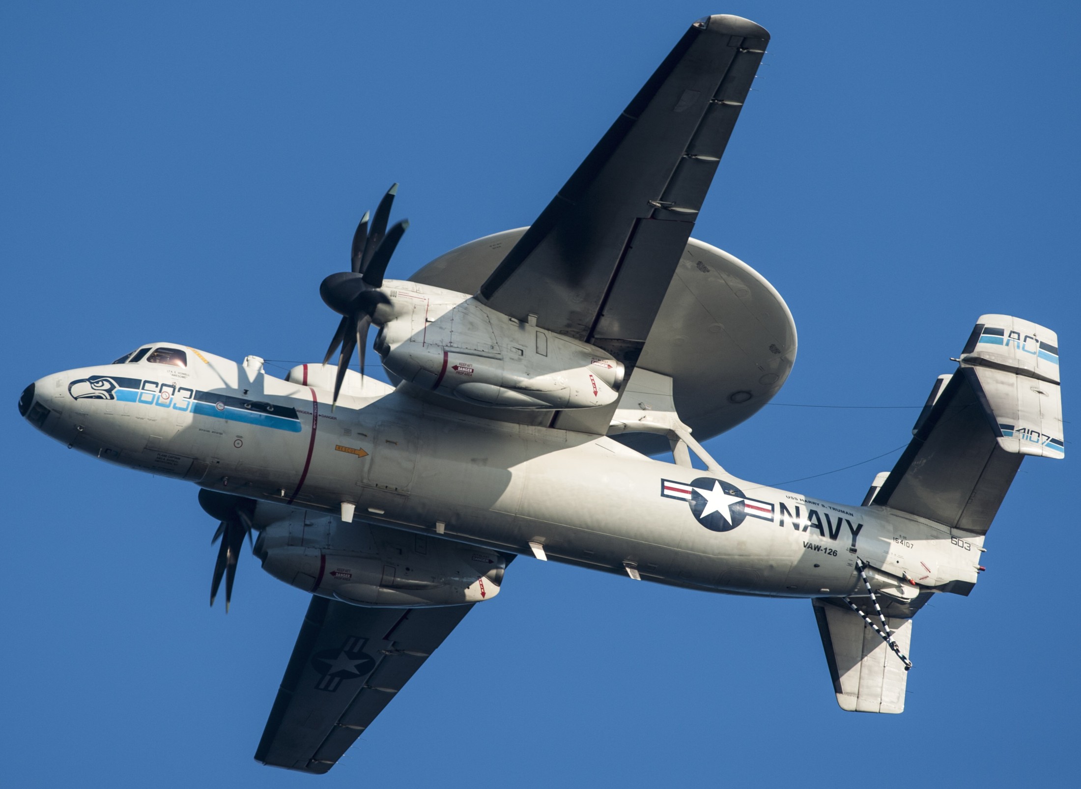 vaw-126 seahawks carrier airborne early warning squadron e-2c hawkeye cvw-3 cvn-75 uss harry s. truman 58