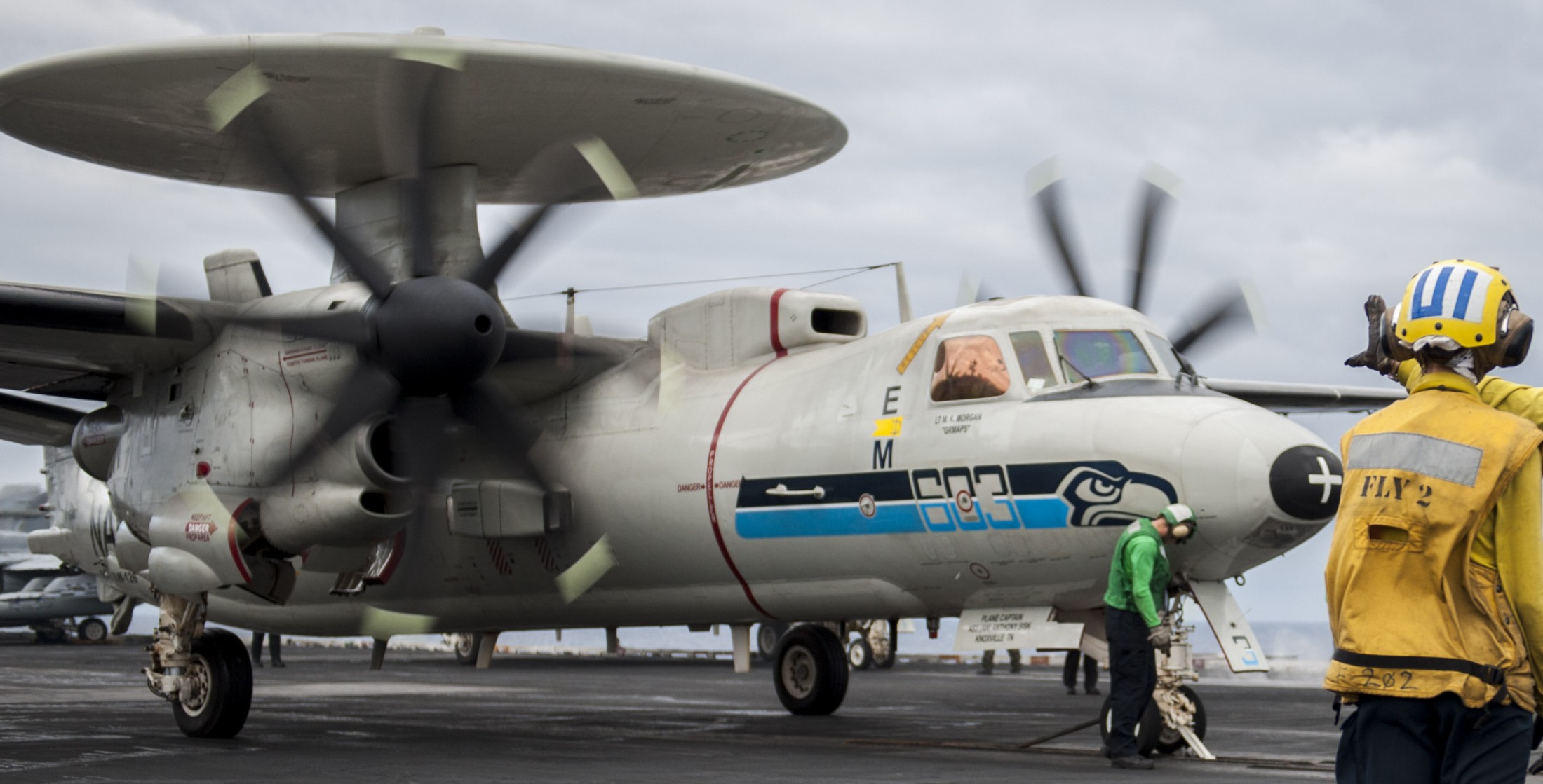 vaw-126 seahawks carrier airborne early warning squadron e-2c hawkeye cvw-3 cvn-75 uss harry s. truman 65