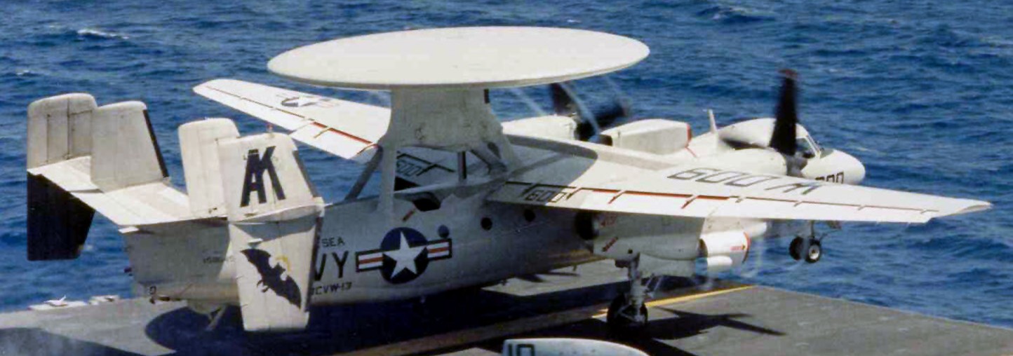 vaw-127 seabats carrier airborne early warning squadron e-2c hawkeye cvw-13 cv-43 uss coral sea 12