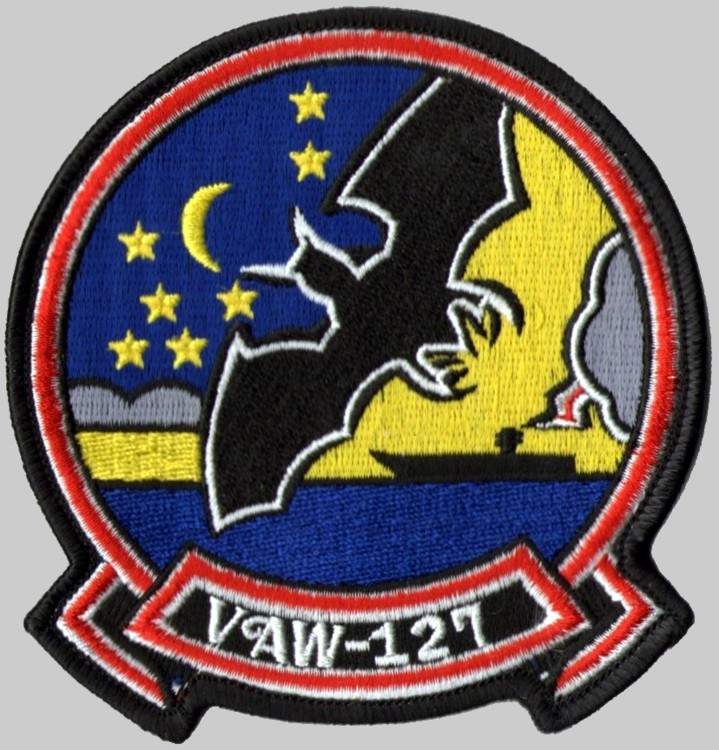 vaw-127 seabats insignia crest patch badge carrier airborne early warning squadron e-2c hawkeye 02p