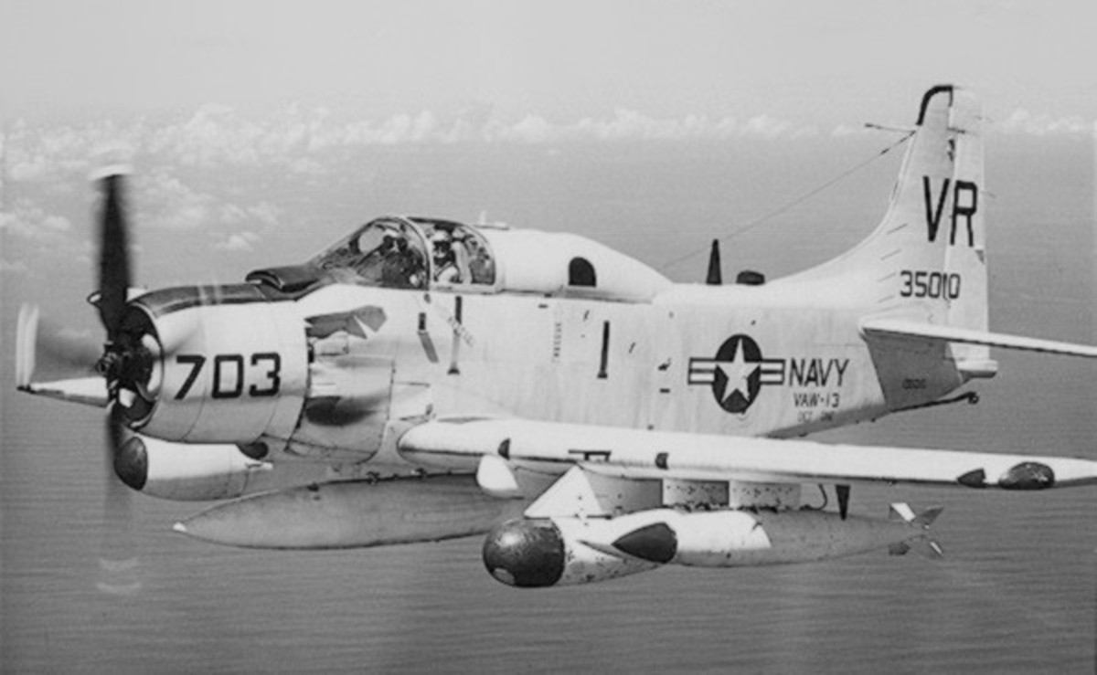 vaw-13 zappers carrier airborne early warning squadron us navy douglas ea-1f skyraider cvw-9 uss enterprise cvan-65 14