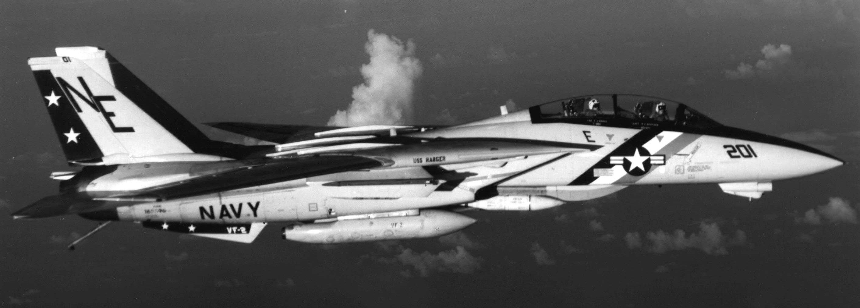 vf-2 bounty hunters fighter squadron fitron f-14a tomcat carrier air wing cvw-2 uss ranger cv-61 53