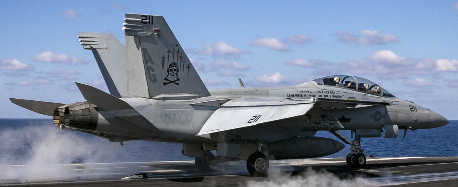 vfa-103 jolly rogers strike fighter squadron f/a-18f super hornet cvw-7 cvn-77 uss george h. w. bush 91