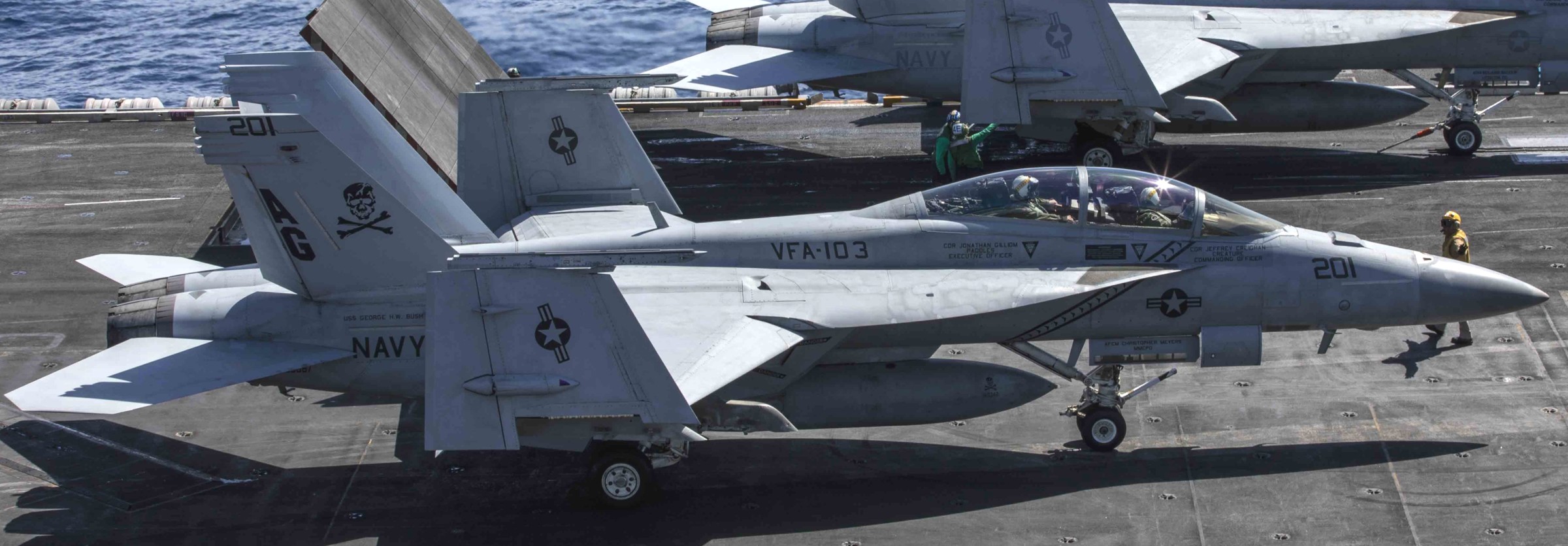 vfa-103 jolly rogers strike fighter squadron f/a-18f super hornet cvw-7 cvn-77 uss george h. w. bush 97