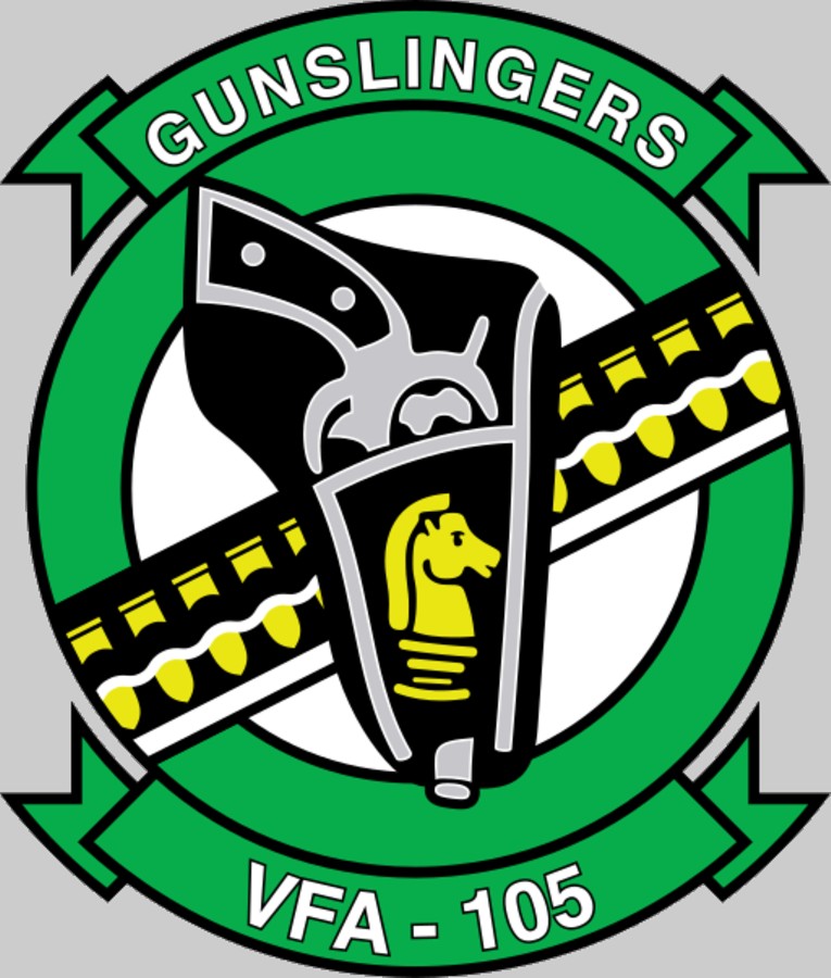 vfa-105 gunslingers insignia crest patch badge strike fighter squadron f/a-18e super hornet us navy 02x