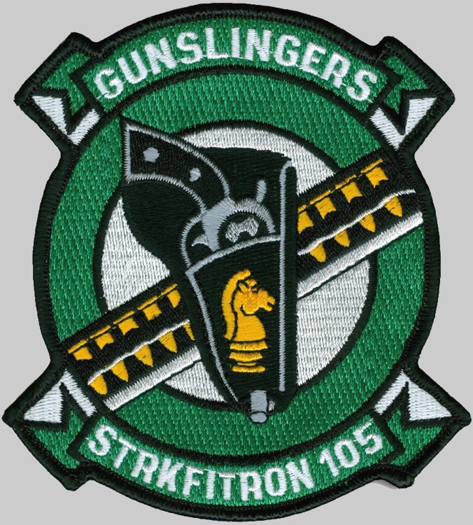 vfa-105 gunslingers insignia crest patch badge strike fighter squadron f/a-18e super hornet 02p