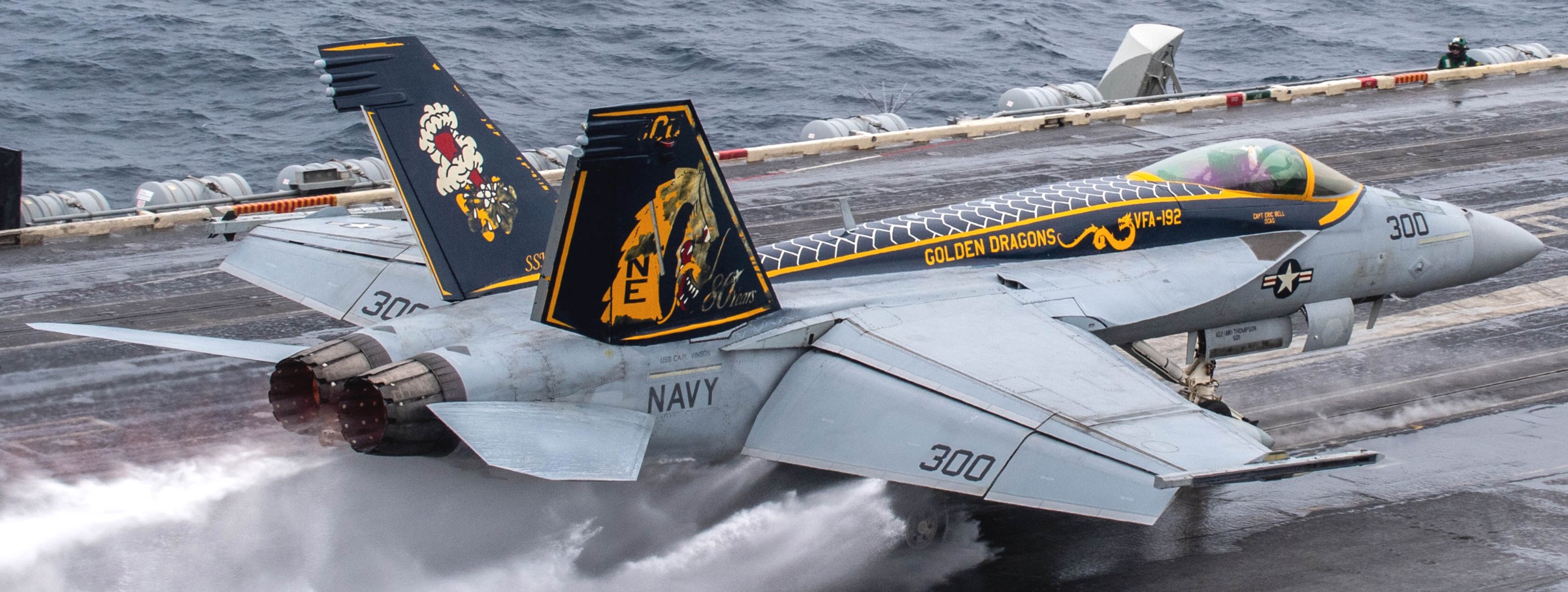 vfa-192 golden dragons f/a-18e super hornet strike fighter squadron uss carl vinson cvn-70 80 years livery painting 2025