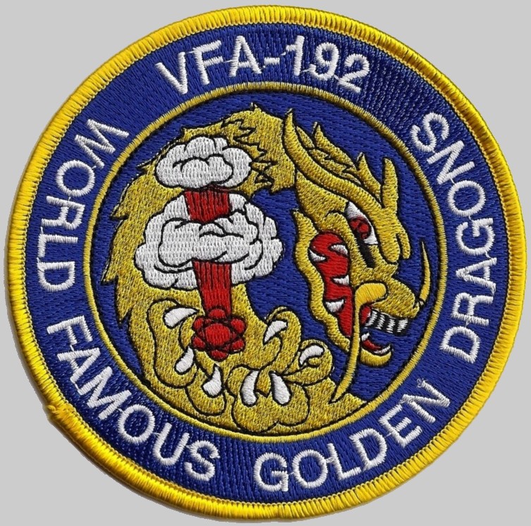 vfa-192 golden dragons insignia crest patch badge f/a-18e super hornet strike fighter squadron us navy 04p