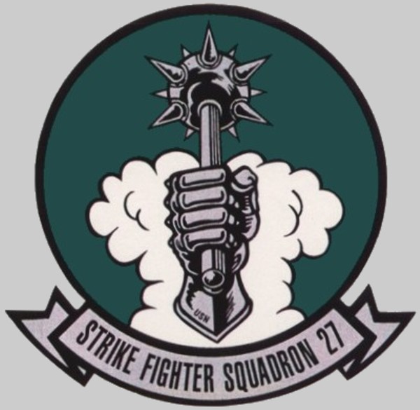 vfa-27 royal maces insignia crest patch badge strike fighter squadron f/a-18e super hornet cvw-5 mcas iwakuni 04c