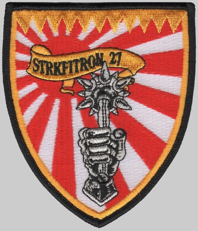 vfa-27 royal maces insignia crest patch badge strike fighter squadron f/a-18e super hornet cvw-5 mcas iwakuni 06p