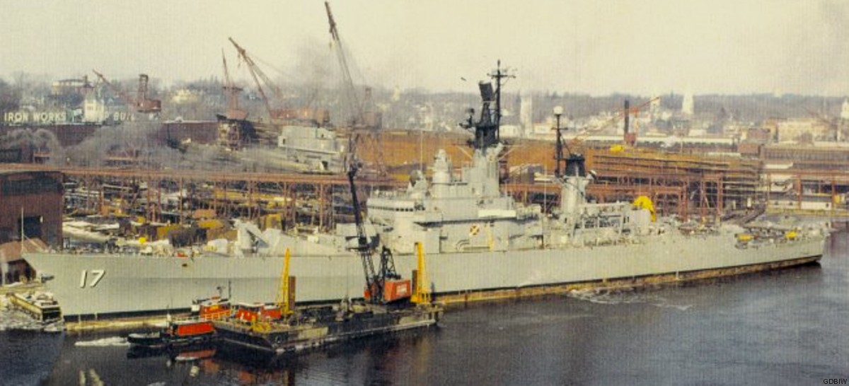 dlg cg-17 uss harry e. yarnell leahy class guided missile cruiser us navy bath iron works maine 19