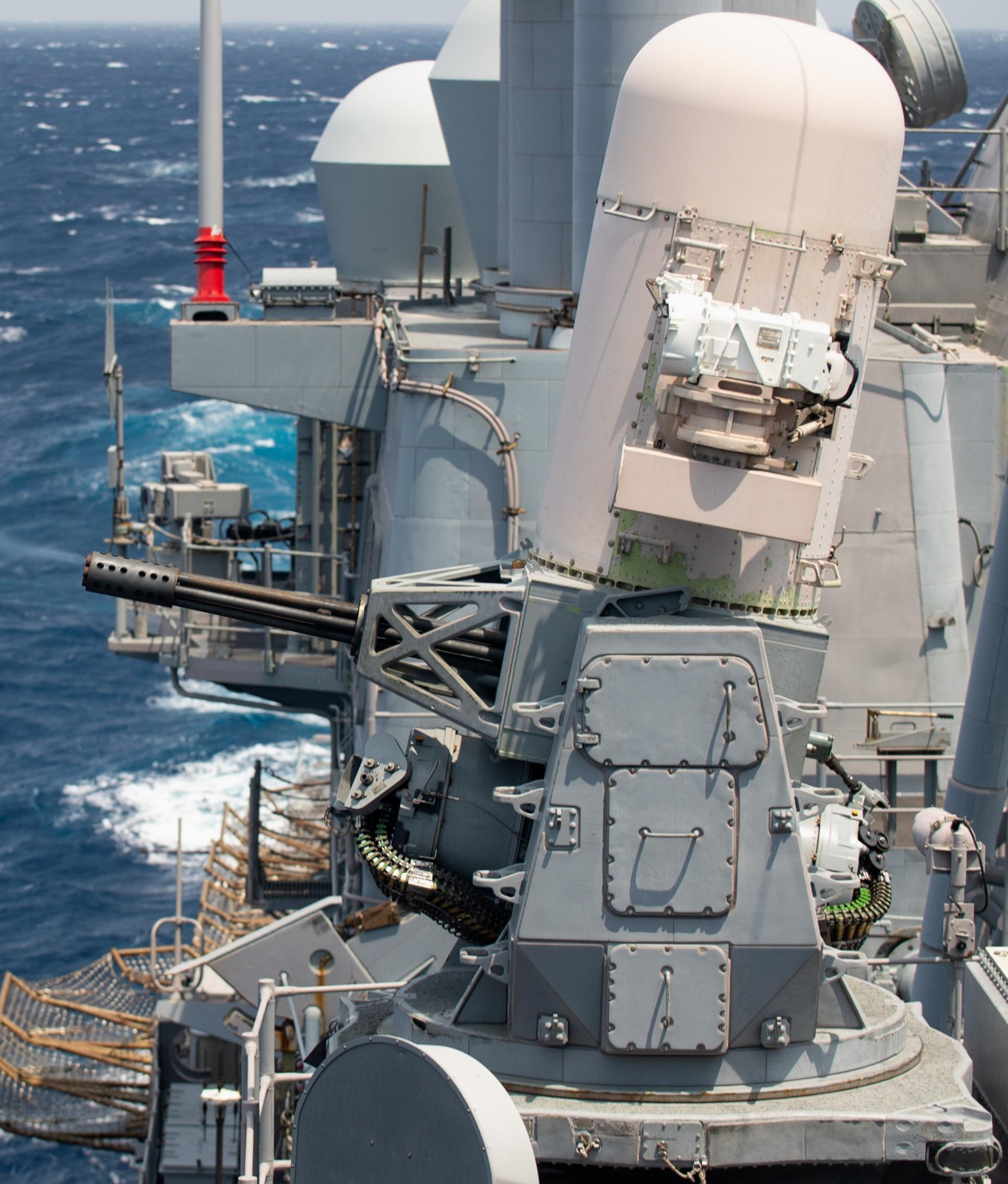 cg-52 uss bunker hill ticonderoga class guided missile cruiser aegis us navy mk.15 phalanx ciws fire 118