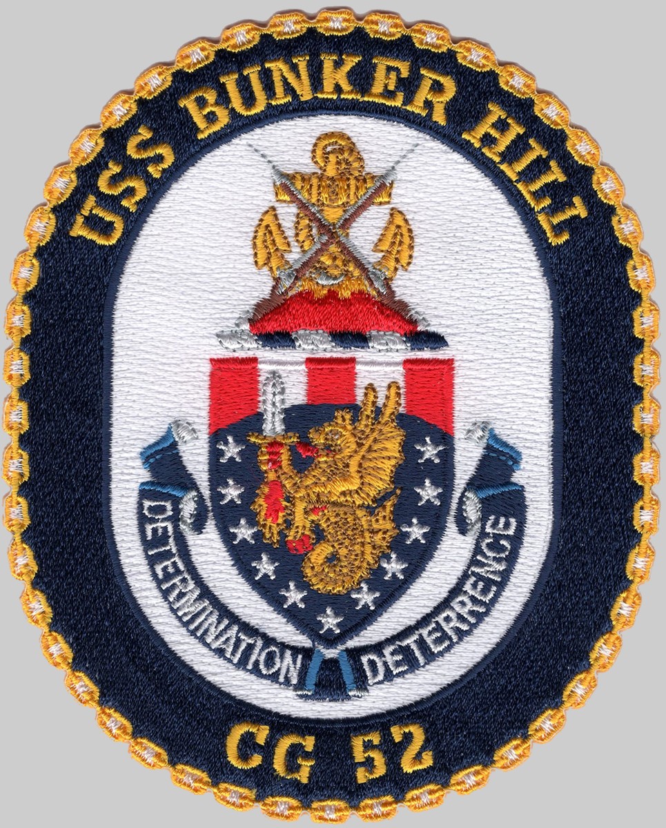 cg-52 uss bunker hill insignia crest patch badge ticonderoga class guided missile cruiser aegis us navy 02p