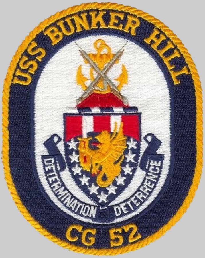 cg-52 uss bunker hill insignia crest patch badge ticonderoga class guided missile cruiser aegis us navy 03p