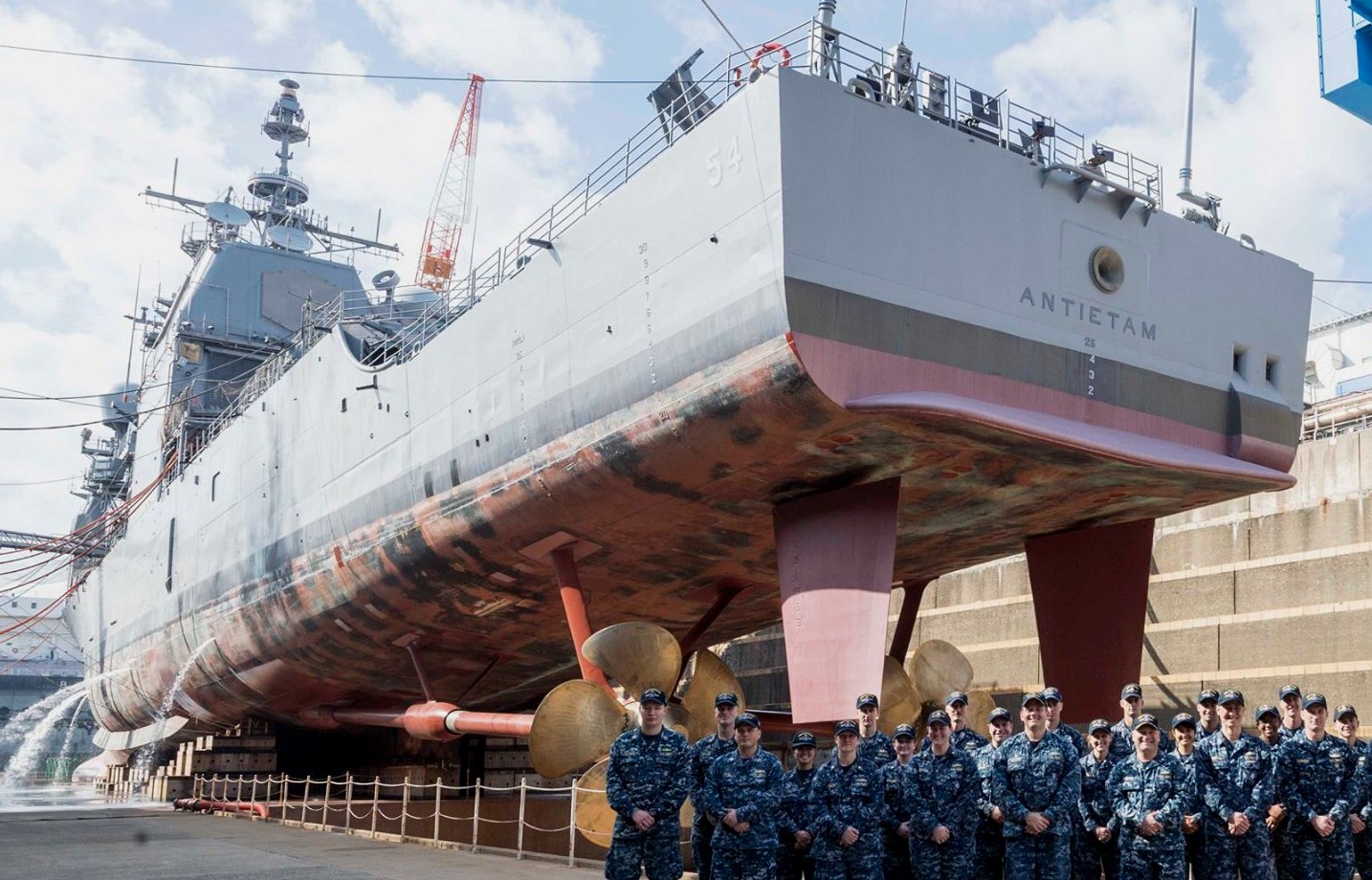 cg-54 uss antietam ticonderoga class guided missile cruiser fleet activities yokosuka drydock 136