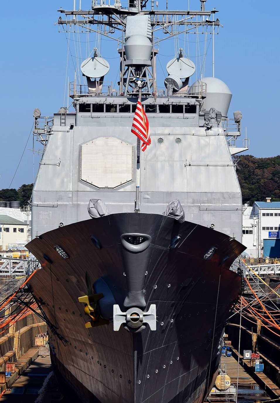 cg-54 uss antietam ticonderoga class guided missile cruiser dry-dock yokosuka 137