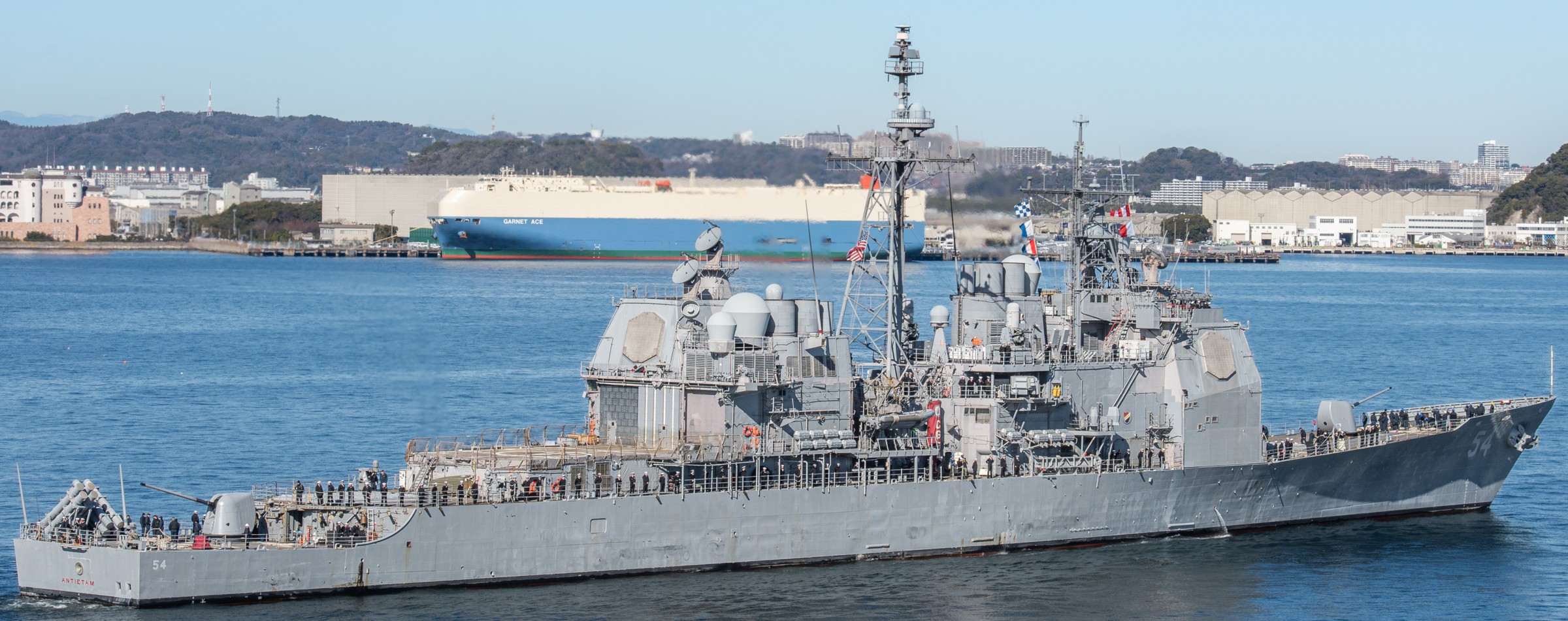 cg-54 uss antietam ticonderoga class guided missile cruiser departing yokosuka japan 2024 142