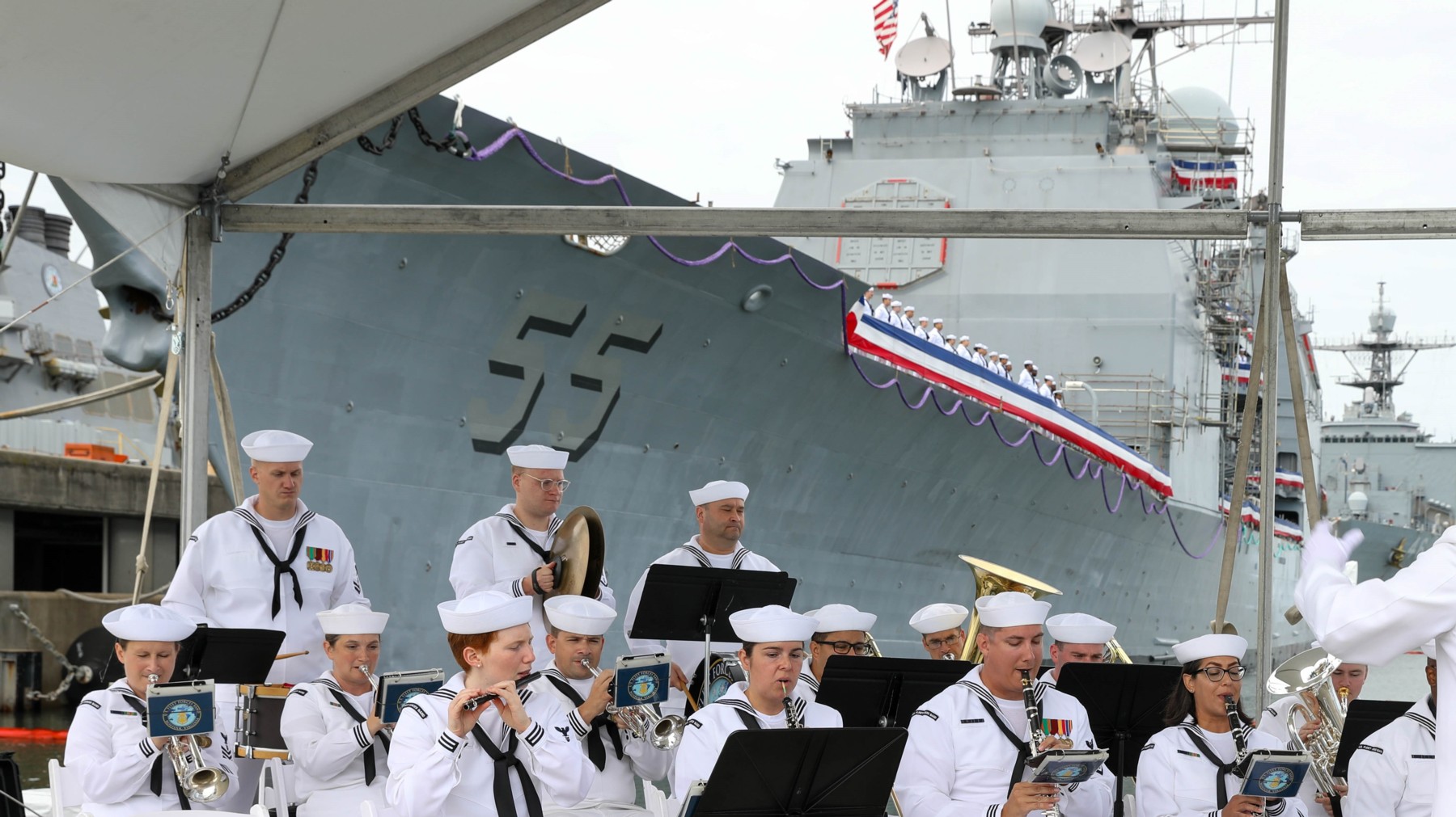 cg-55 uss leyte gulf ticonderoga class guided missile cruiser decommissioning ceremony norfolk 2024 103