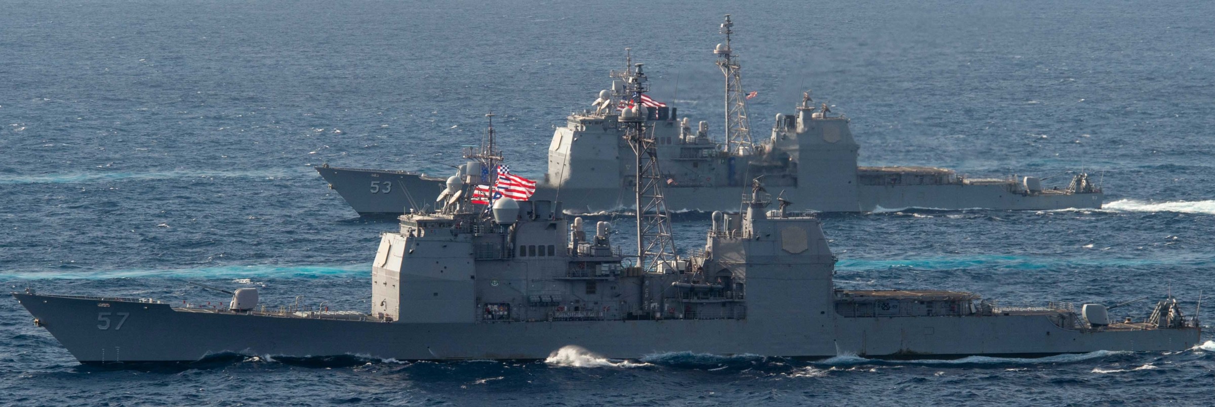 cg-57 uss lake champlain ticonderoga class guided missile cruiser aegis us navy philippine sea 92