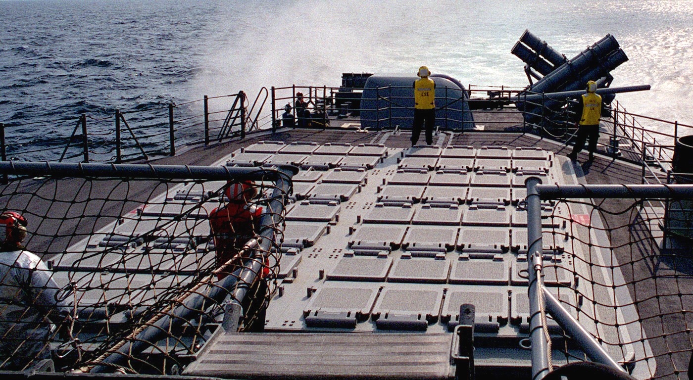 cg-57 uss lake champlain ticonderoga class guided missile cruiser aegis us navy mk.41 vls deck 134