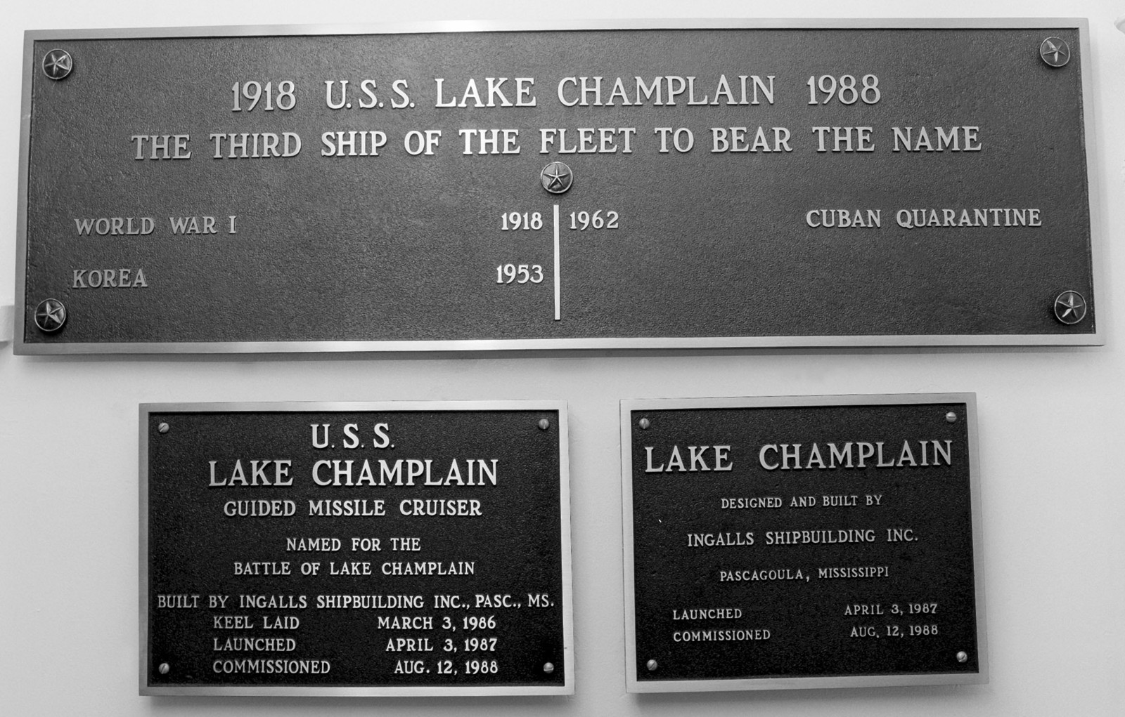 cg-57 uss lake champlain ticonderoga class guided missile cruiser aegis us navy data plaque 136