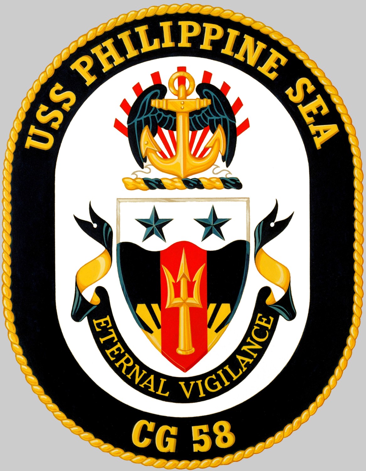 cg-58 uss philippine sea insignia crest patch badge ticonderoga class guided missile cruiser aegis us navy 02x