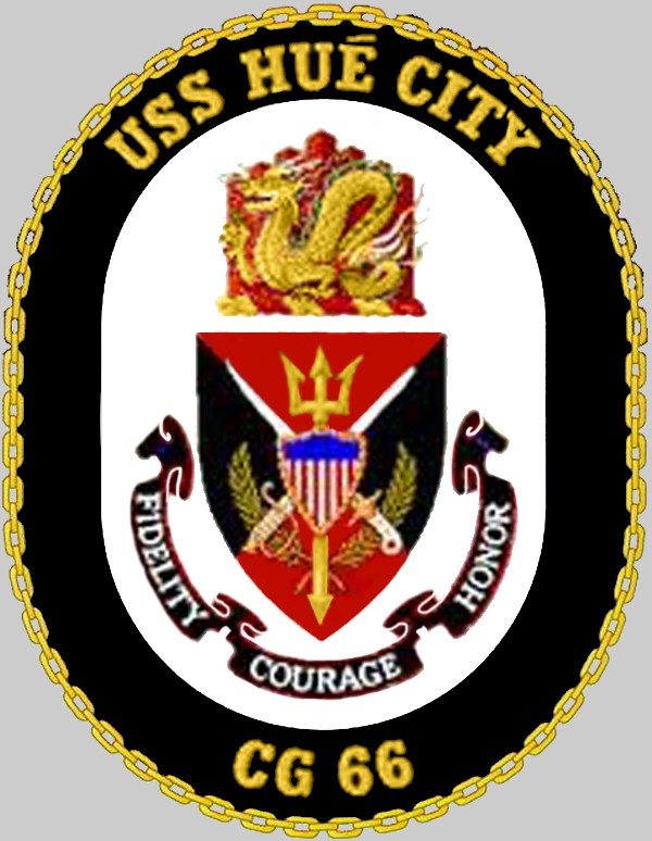 cg-66 uss hue city insignia crest patch badge ticonderoga class guided missile cruiser aegis us navy 02x