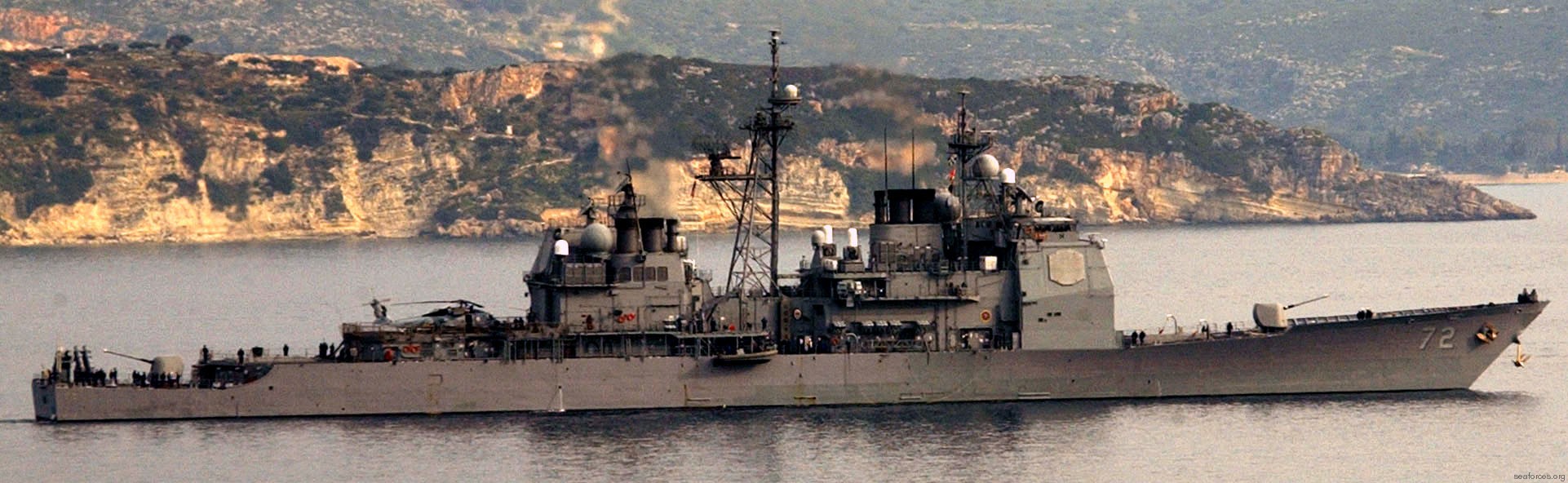 cg-72 uss vella gulf ticonderoga class guided missile cruiser navy 74 souda bay greece