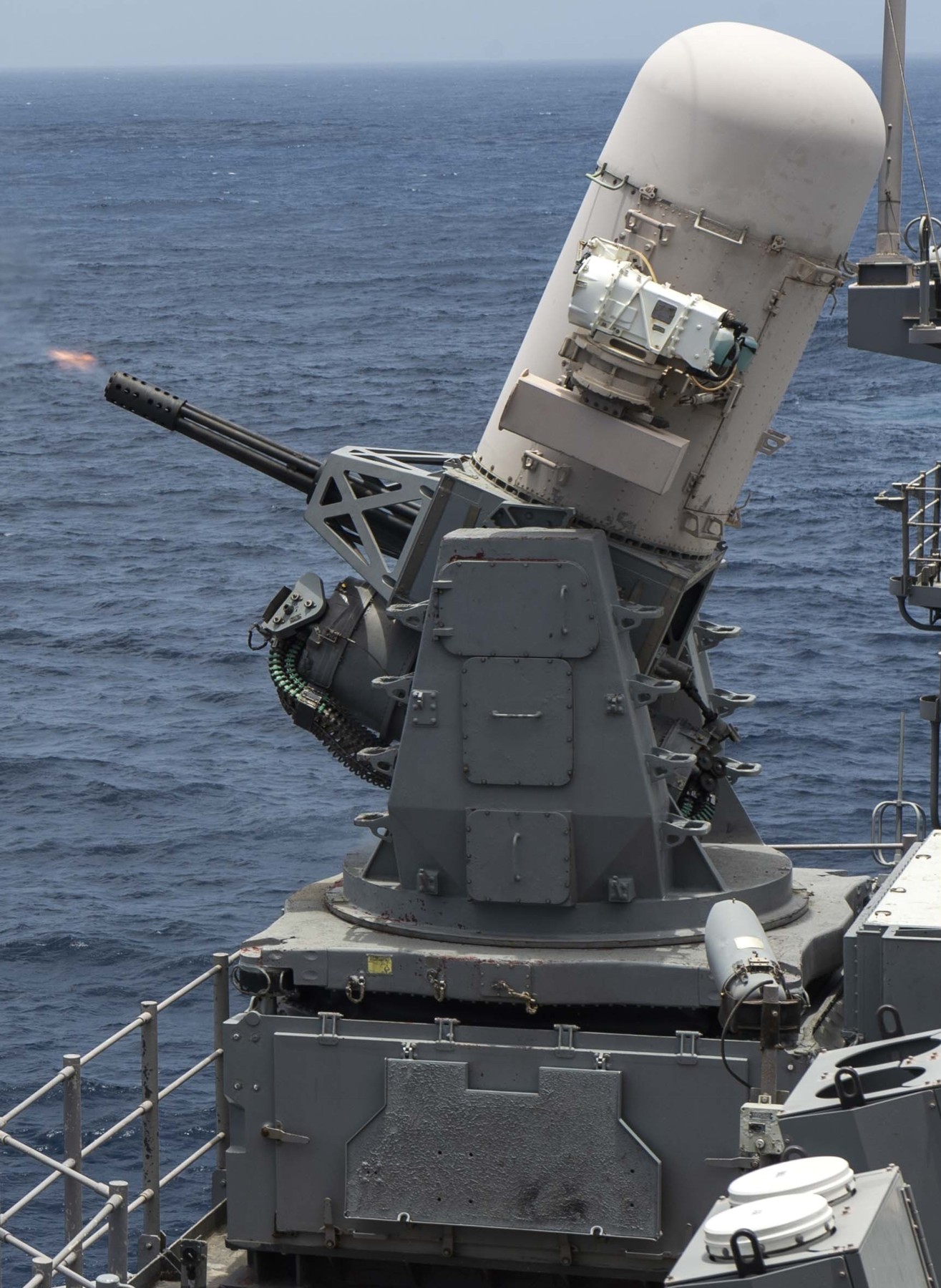 cg-72 uss vella gulf ticonderoga class guided missile cruiser us navy mk.15 phalanx ciws fire 134