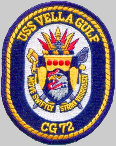 cg-72 uss vella gulf patch insignia crest badge ticonderoga class guided missile cruiser navy 03p