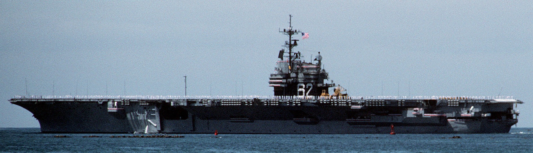 uss independence cv-62 forrestal class aircraft carrier departing san diego for yokosuka 1991 90