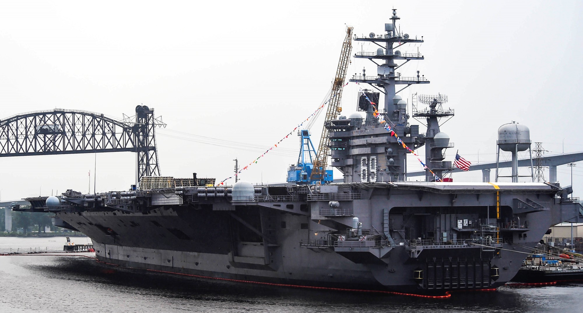 cvn-69 uss dwight d. eisenhower aircraft carrier us navy norfolk naval shipyard dry dock dpia 59