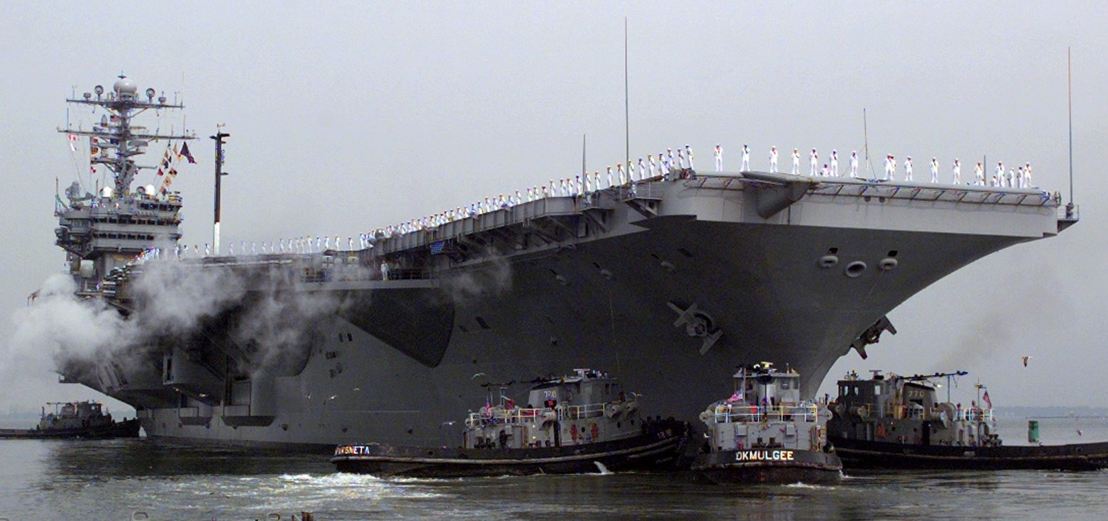 uss dwight d. eisenhower cvn-69 aircraft carrier departing norfolk 1998 232