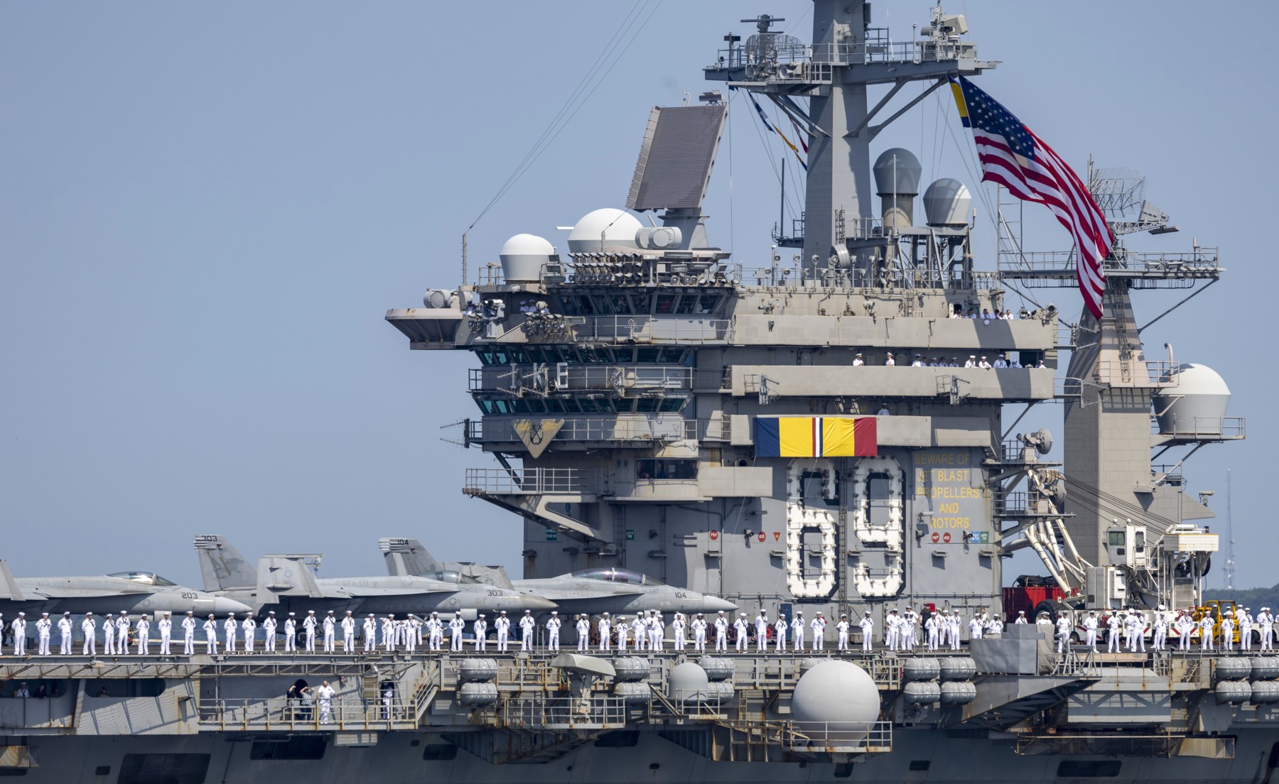 cvn-69 uss dwight d. eisenhower aircraft carrier returning norfolk virgini 2024 519