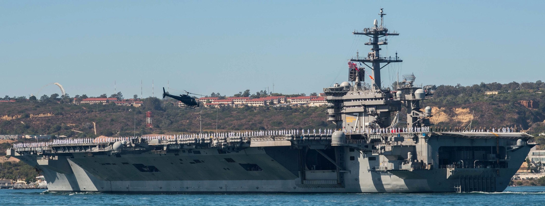 cvn-71 uss theodore roosevelt nimitz class aircraft carrier air wing cvw-17 departing san diego 191