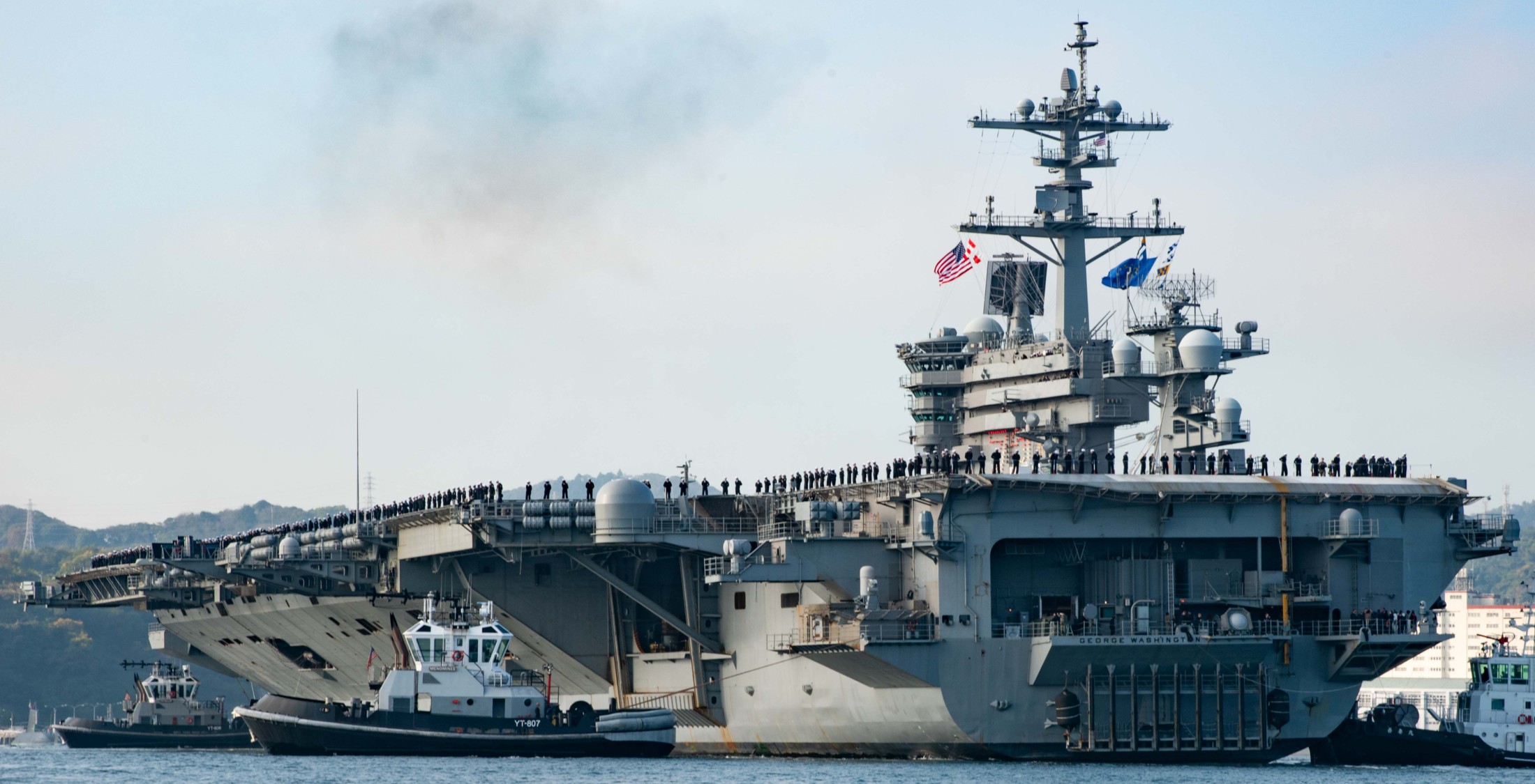 cvn-73 uss george washington arriving fleet activities yokosuka cfay homeport 2024 170